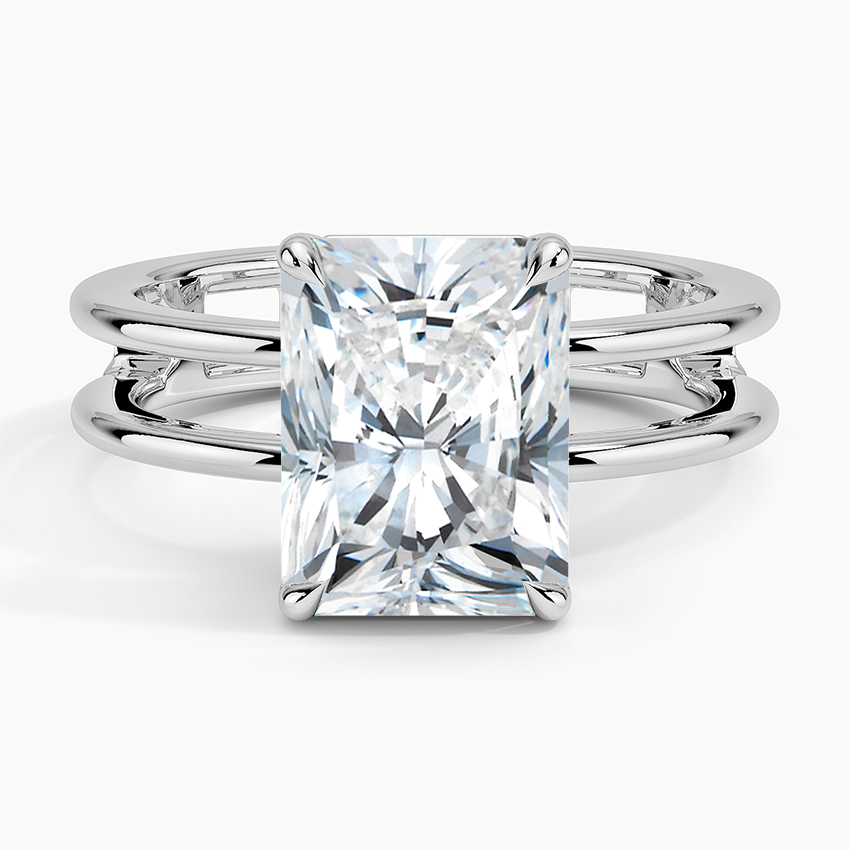 Aimee Open Double Band Solitaire Ring Platinum Radiant Engagement Ring
