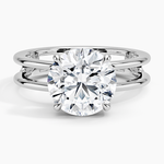 Aimee Open Double Band Solitaire Ring Platinum Round Engagement Ring