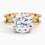 Aimee Open Double Band Solitaire Ring Yellow Gold 18k Round Engagement Ring
