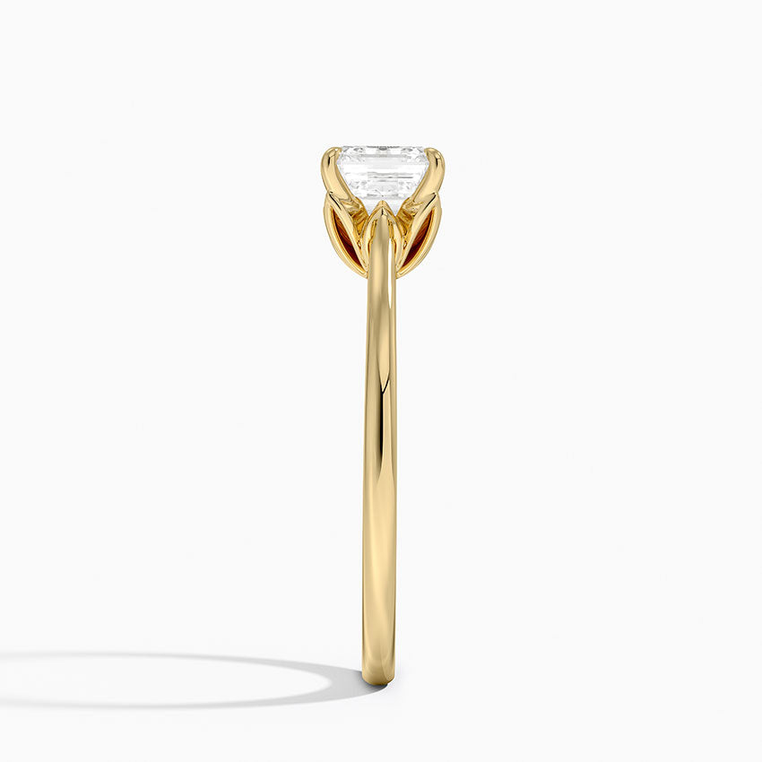 Petal 1.5mm Solitaire Ring Yellow Gold 18k Asscher Engagement Ring