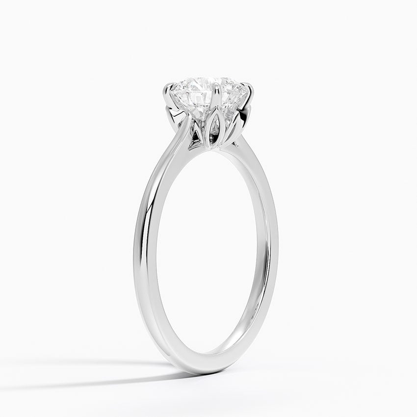 Petal 1.5mm Solitaire Ring Platinum Round Engagement Ring