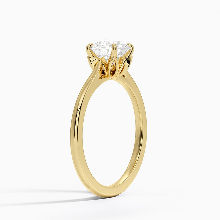 Petal 1.5mm Solitaire Ring Yellow Gold 18k Round Engagement Ring