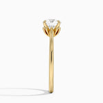Petal 1.5mm Solitaire Ring Yellow Gold 18k Round Engagement Ring