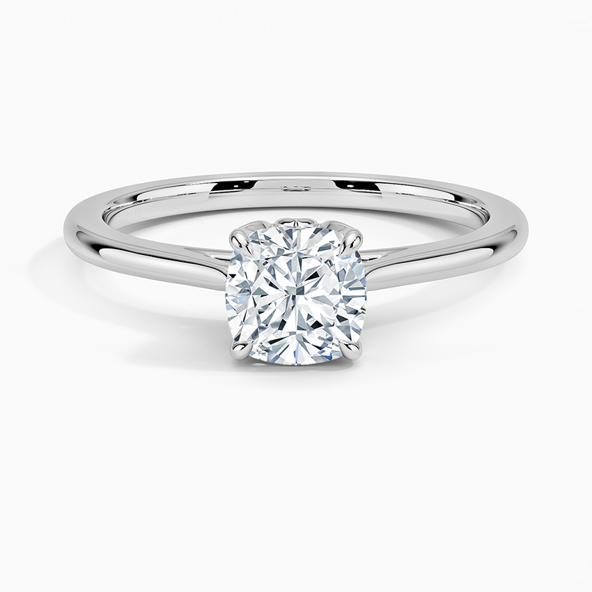 Petal 1.5mm Solitaire Ring Platinum Cushion Engagement Ring