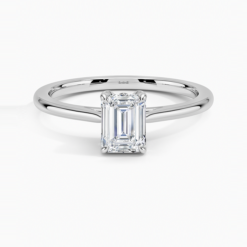 Petal 1.5mm Solitaire Ring Platinum Emerald Engagement Ring