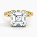 Petal 1.5mm Solitaire Ring Yellow Gold 18k Asscher Engagement Ring
