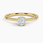 Petal 1.5mm Solitaire Ring Yellow Gold 18k Cushion Engagement Ring