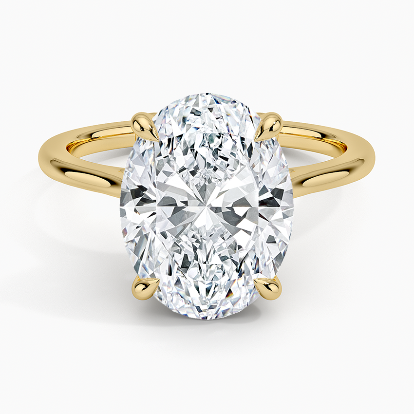Petal 1.5mm Solitaire Ring Yellow Gold 18k Oval Engagement Ring
