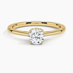 Petal 1.5mm Solitaire Ring Yellow Gold 18k Round Engagement Ring