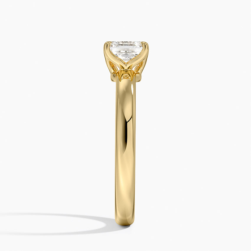 Elodie 2.5mm Solitaire Ring Yellow Gold 18k Asscher Engagement Ring