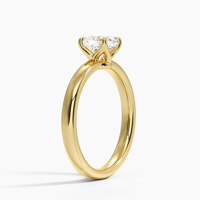 Elodie 2.5mm Solitaire Ring Yellow Gold 18k Cushion Engagement Ring