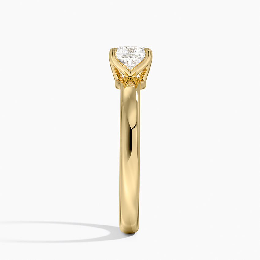 Elodie 2.5mm Solitaire Ring Yellow Gold 18k Cushion Engagement Ring