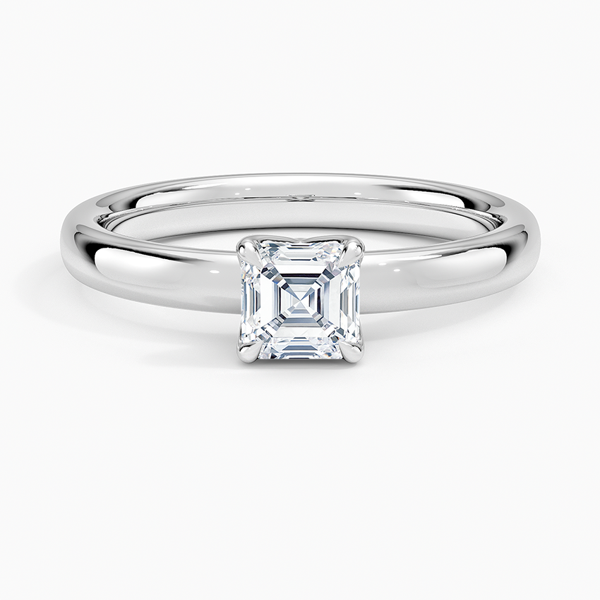 Elodie 2.5mm Solitaire Ring Platinum Asscher Engagement Ring