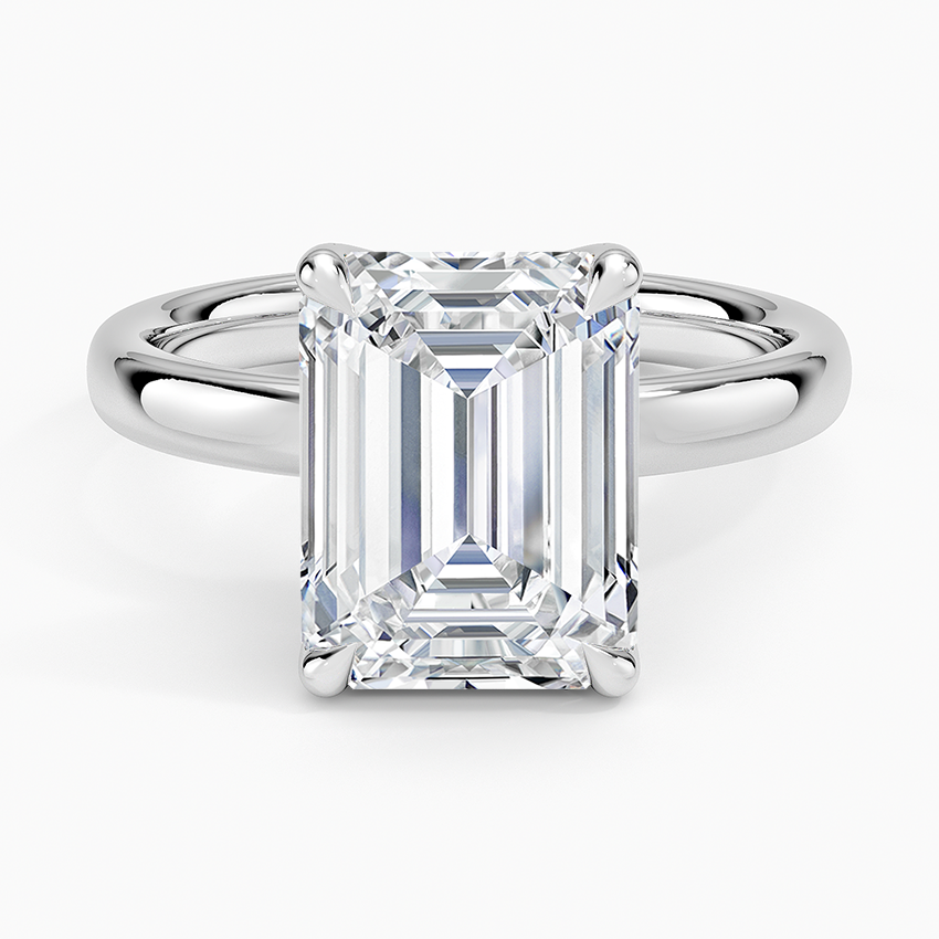 Elodie 2.5mm Solitaire Ring Platinum Emerald Engagement Ring