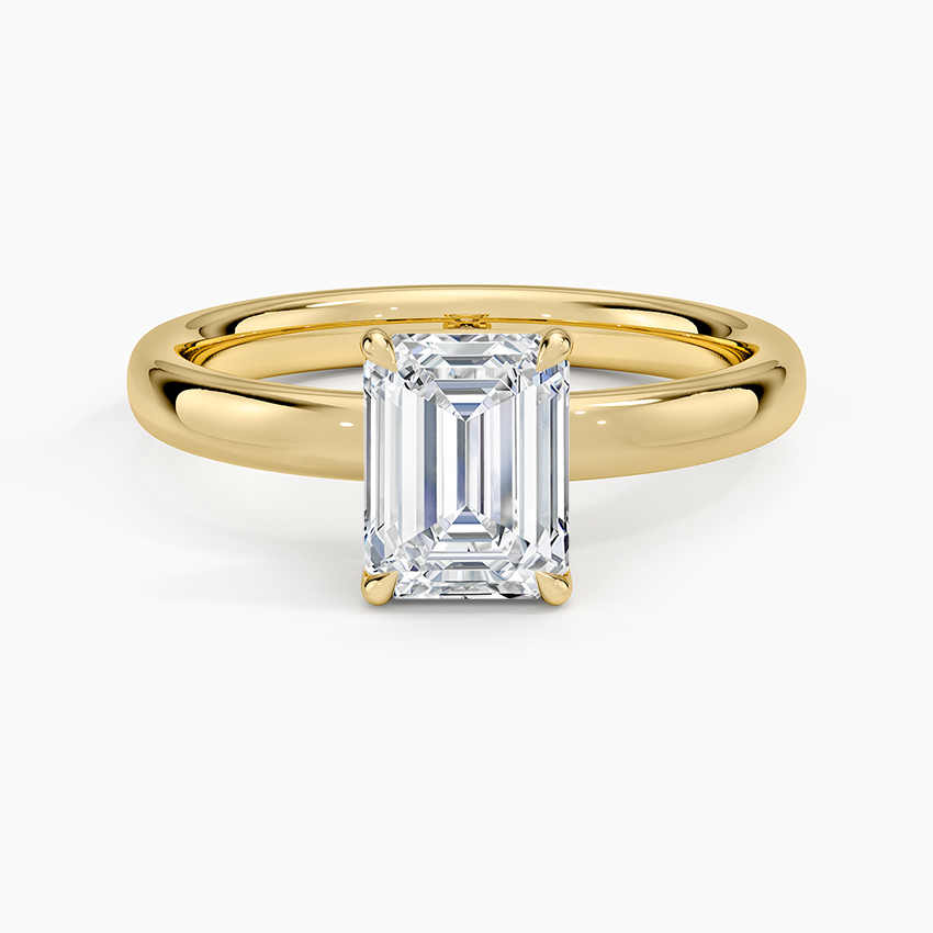 Elodie 2.5mm Solitaire Ring Yellow Gold 18k Emerald Engagement Ring