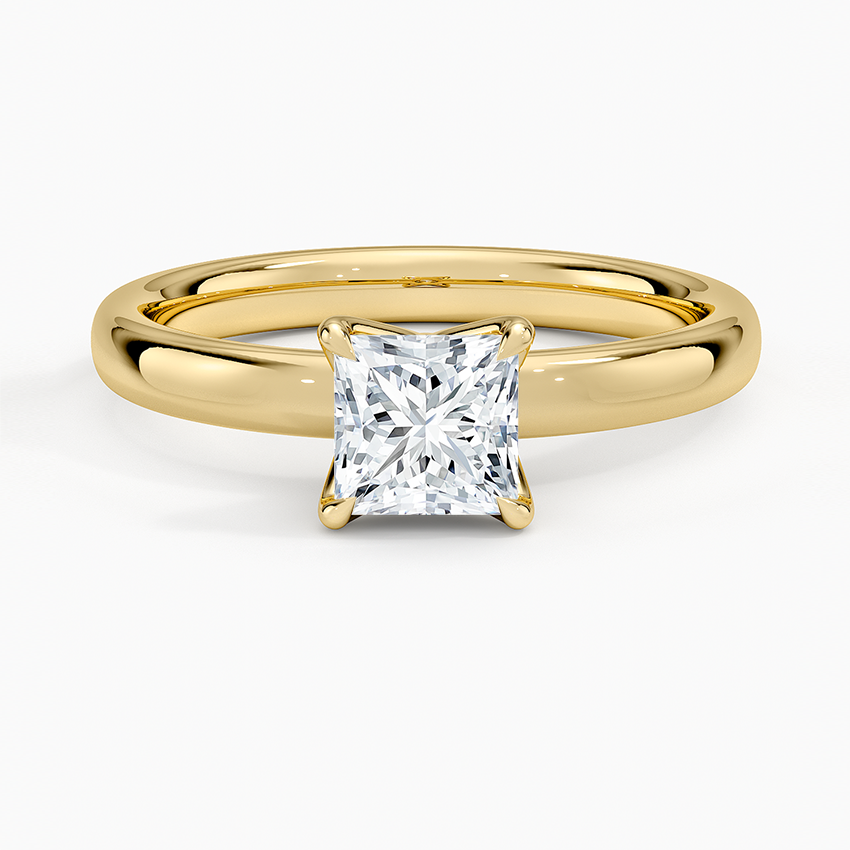 Elodie 2.5mm Solitaire Ring Yellow Gold 18k Princess Engagement Ring