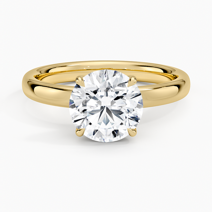 Elodie 2.5mm Solitaire Ring Yellow Gold 18k Round Engagement Ring
