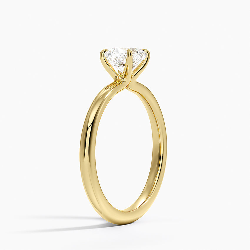 Manon Solitaire Ring Yellow Gold 18k Cushion Engagement Ring