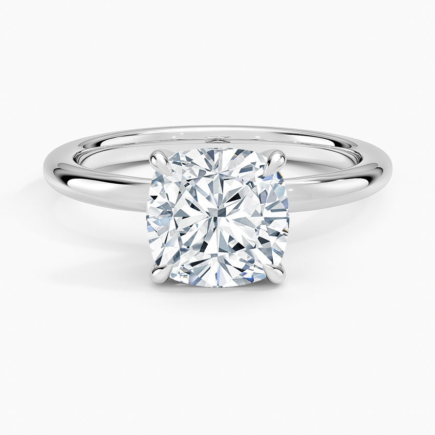 Manon Solitaire Ring Platinum Cushion Engagement Ring