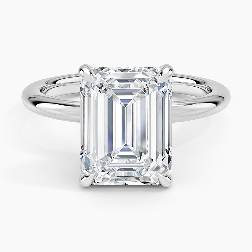 Manon Solitaire Ring Platinum Emerald Engagement Ring