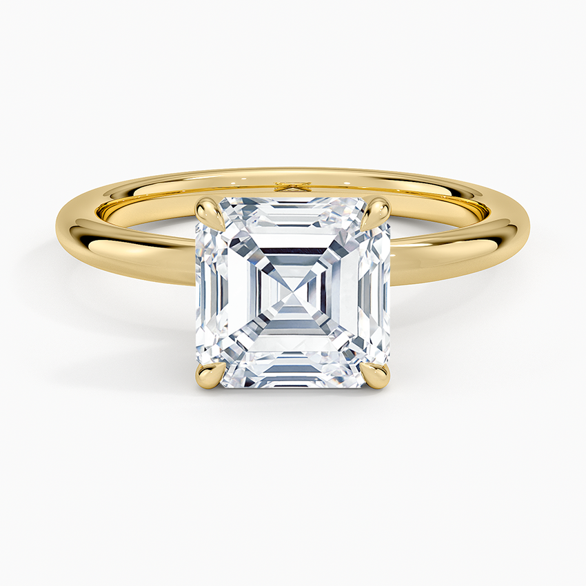 Manon Solitaire Ring Yellow Gold 18k Asscher Engagement Ring