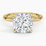 Manon Solitaire Ring Yellow Gold 18k Cushion Engagement Ring