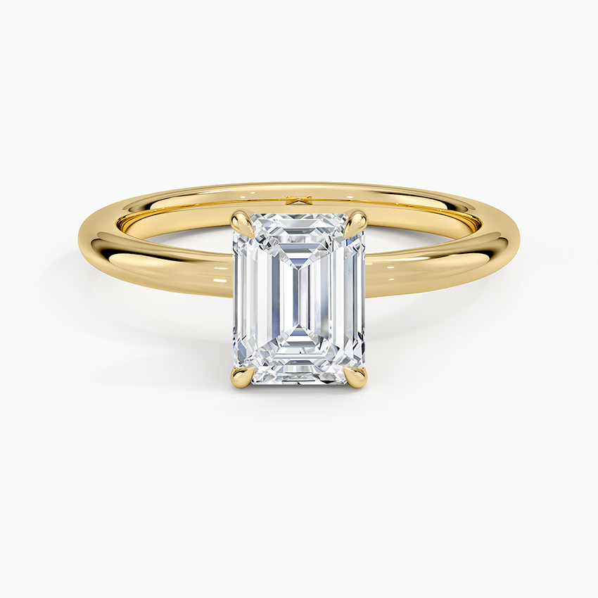 Manon Solitaire Ring Yellow Gold 18k Emerald Engagement Ring