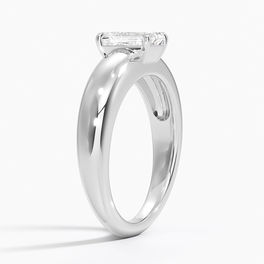 Adrian Solitaire Ring Platinum Emerald Engagement Ring