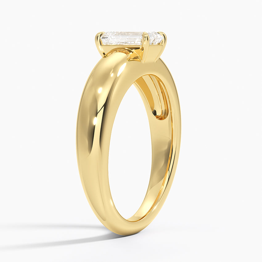 Adrian Solitaire Ring Yellow Gold 18k Emerald Engagement Ring