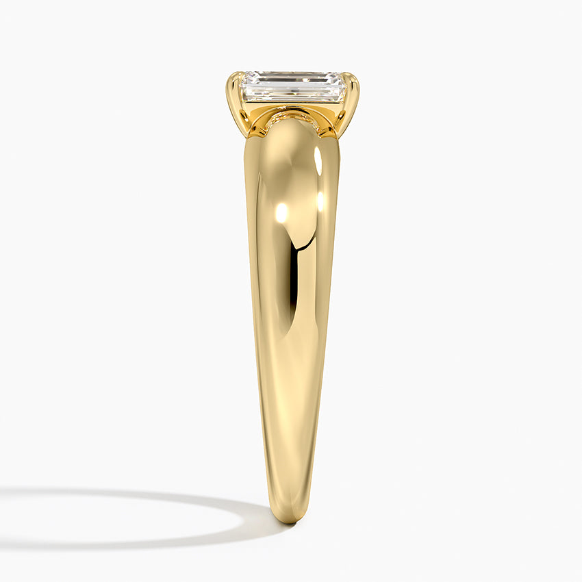 Adrian Solitaire Ring Yellow Gold 18k Emerald Engagement Ring