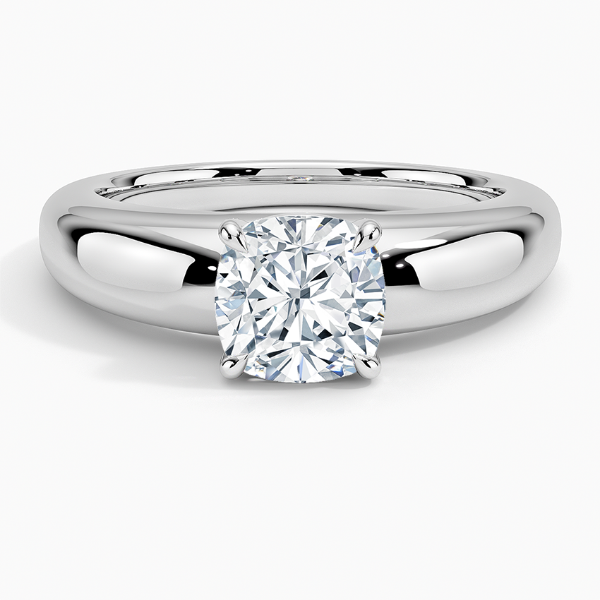 Adrian Solitaire Ring Platinum Cushion Engagement Ring