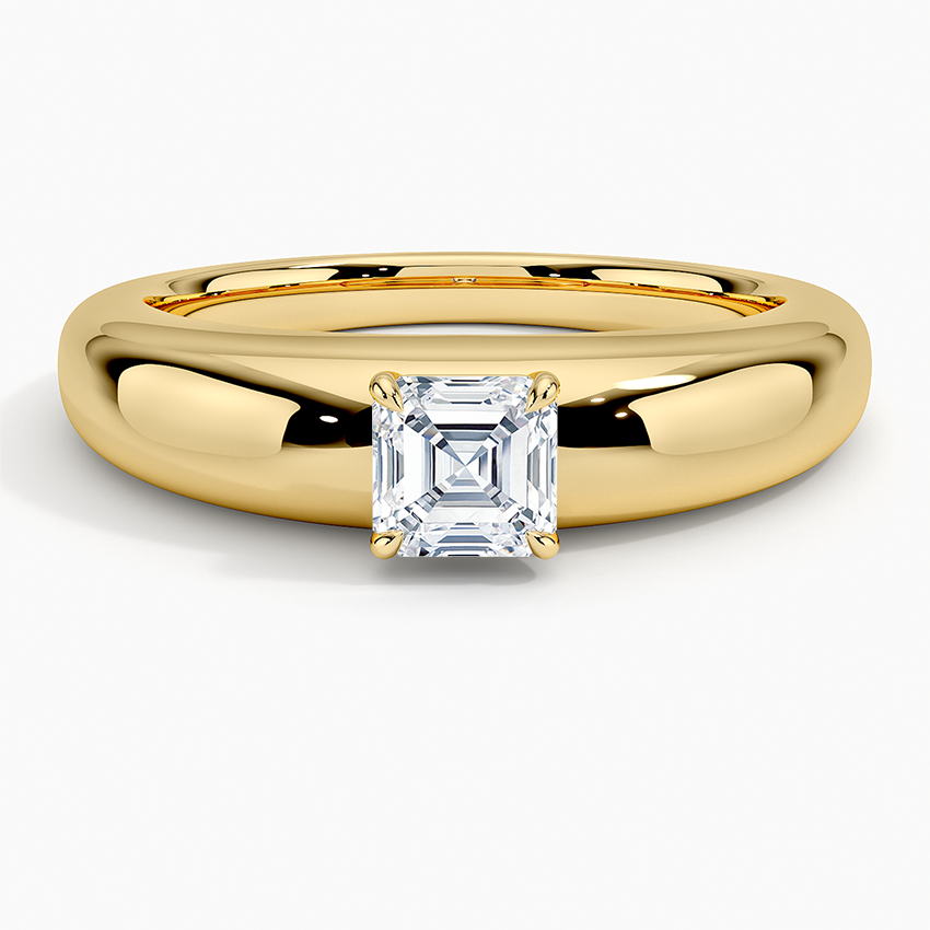 Adrian Solitaire Ring Yellow Gold 18k Asscher Engagement Ring