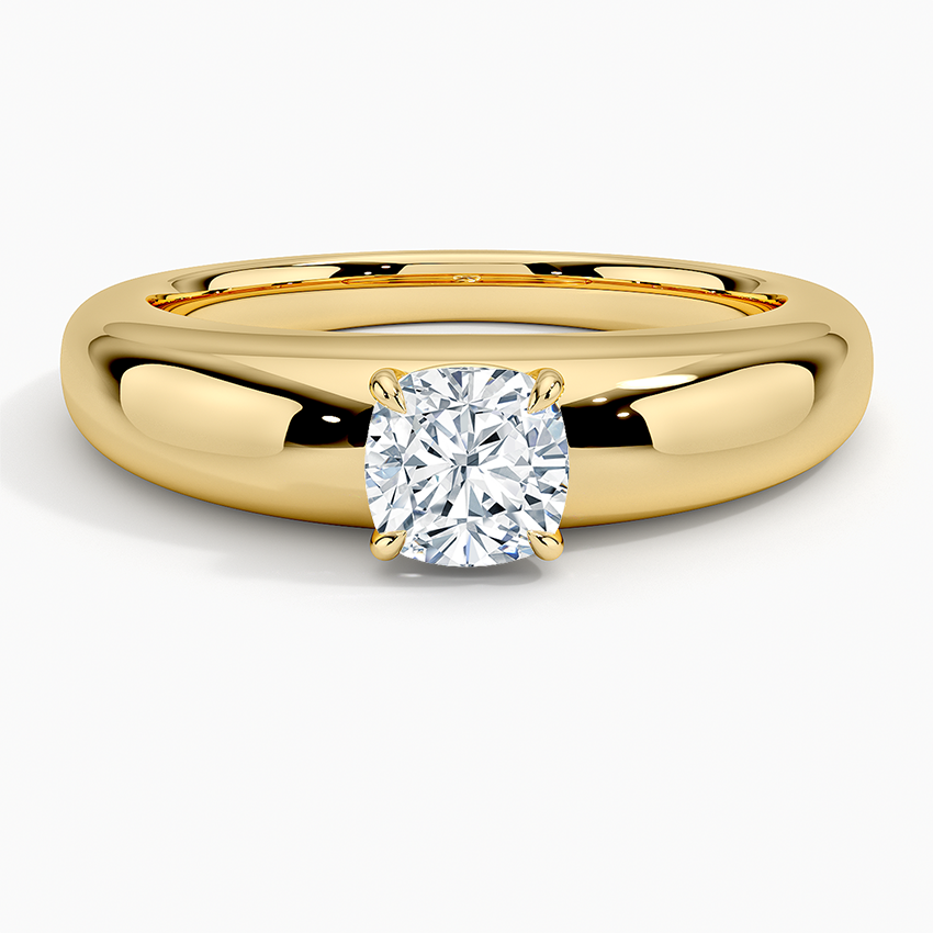 Adrian Solitaire Ring Yellow Gold 18k Cushion Engagement Ring