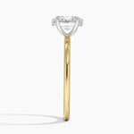 Mixed Metal Perfect Fit Solitaire Ring Yellow Gold 18k Oval Engagement Ring