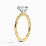 Mixed Metal Perfect Fit Solitaire Ring Yellow Gold 18k Pear Engagement Ring