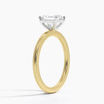 Mixed Metal Perfect Fit Solitaire Ring Yellow Gold 18k Radiant Engagement Ring