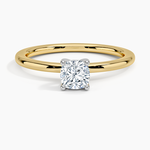 Mixed Metal Perfect Fit Solitaire Ring White Gold 18k Cushion Engagement Ring