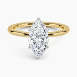 Mixed Metal Perfect Fit Solitaire Ring White Gold 18k Marquise Engagement Ring