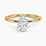 Mixed Metal Perfect Fit Solitaire Ring White Gold 18k Pear Engagement Ring