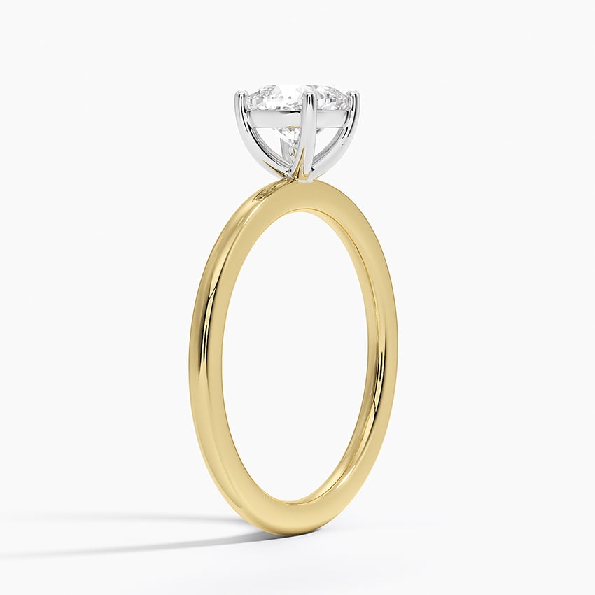 Platinum Mixed Metal Perfect Fit Solitaire Ring Yellow Gold 18k Cushion Engagement Ring