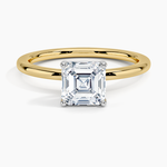 Platinum Mixed Metal Perfect Fit Solitaire Ring Platinum Asscher Engagement Ring
