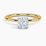 Platinum Mixed Metal Perfect Fit Solitaire Ring Platinum Cushion Engagement Ring