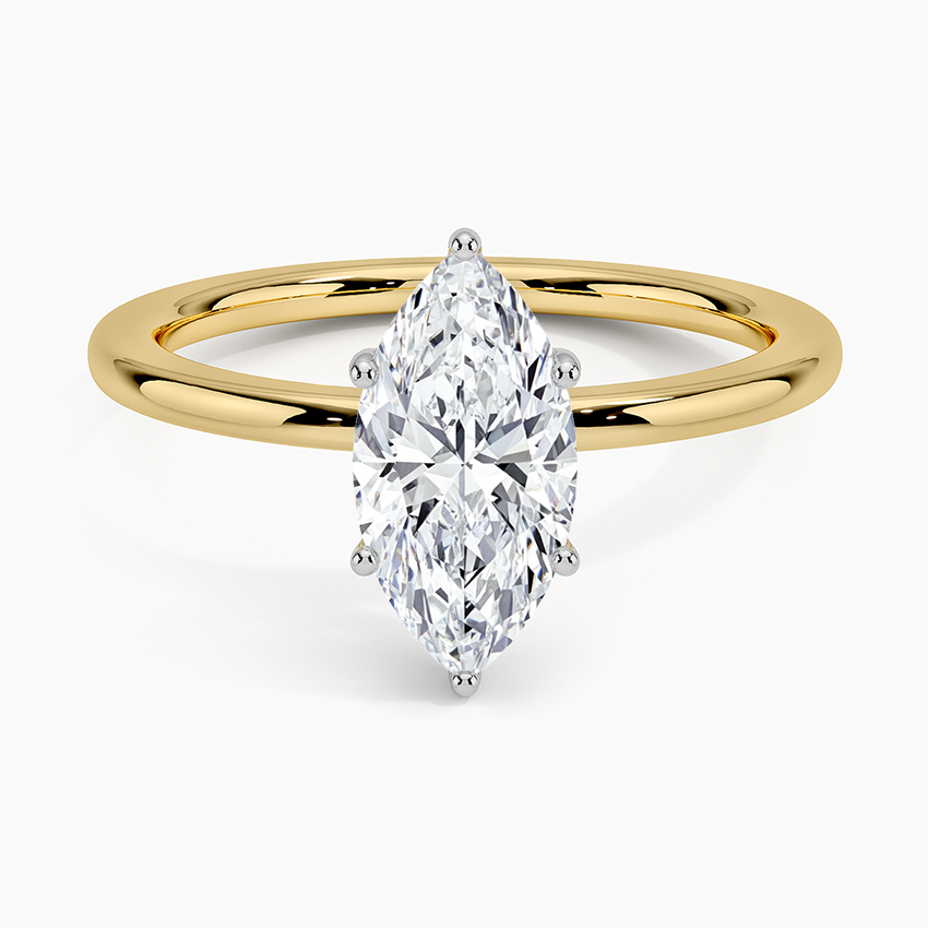 Platinum Mixed Metal Perfect Fit Solitaire Ring Platinum Marquise Engagement Ring