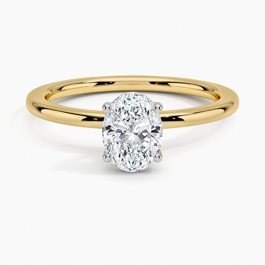 Platinum Mixed Metal Perfect Fit Solitaire Ring Platinum Oval Engagement Ring