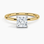 Platinum Mixed Metal Perfect Fit Solitaire Ring Platinum Princess Engagement Ring
