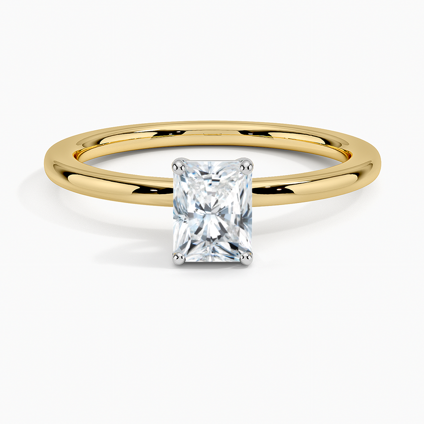 Platinum Mixed Metal Perfect Fit Solitaire Ring Platinum Radiant Engagement Ring