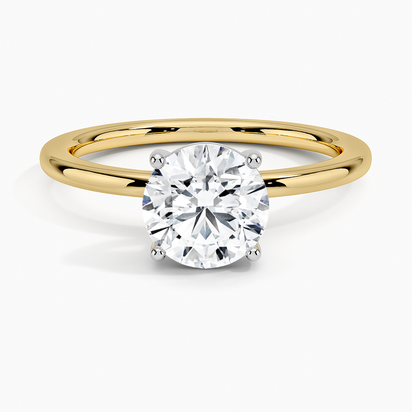 Platinum Mixed Metal Perfect Fit Solitaire Ring Platinum Round Engagement Ring