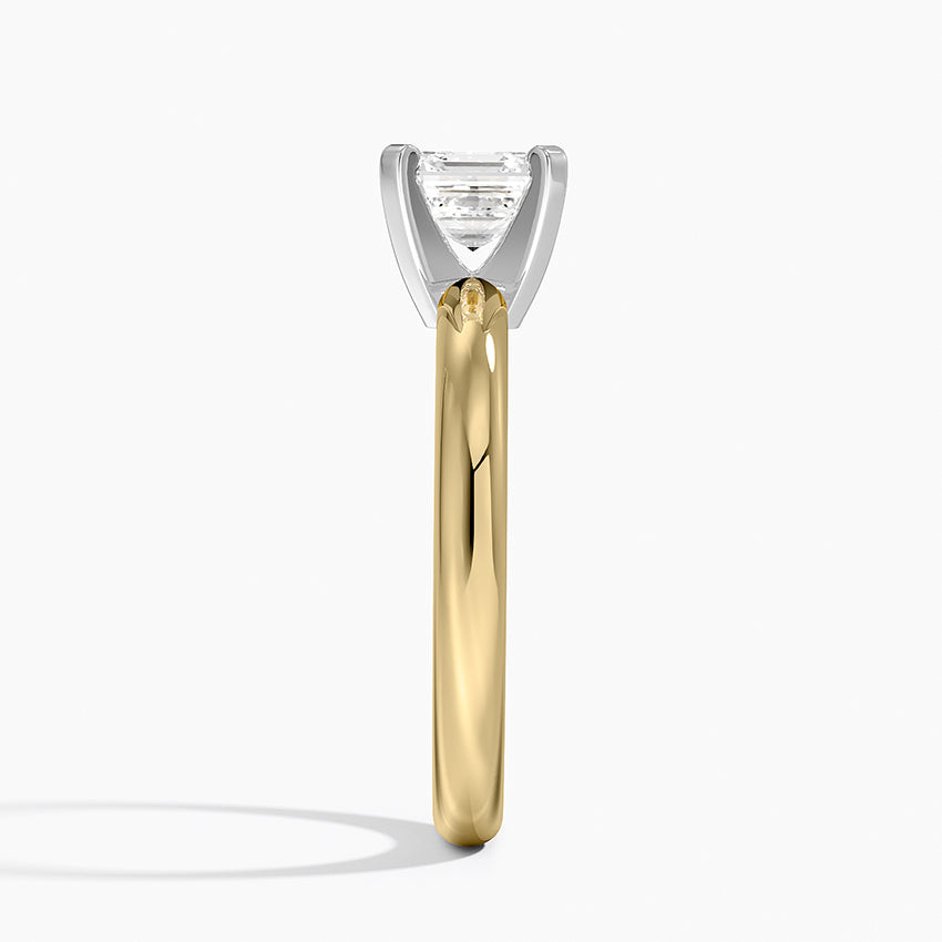 Comfort Fit 2.5mm Ring Yellow Gold 18k Asscher Engagement Ring