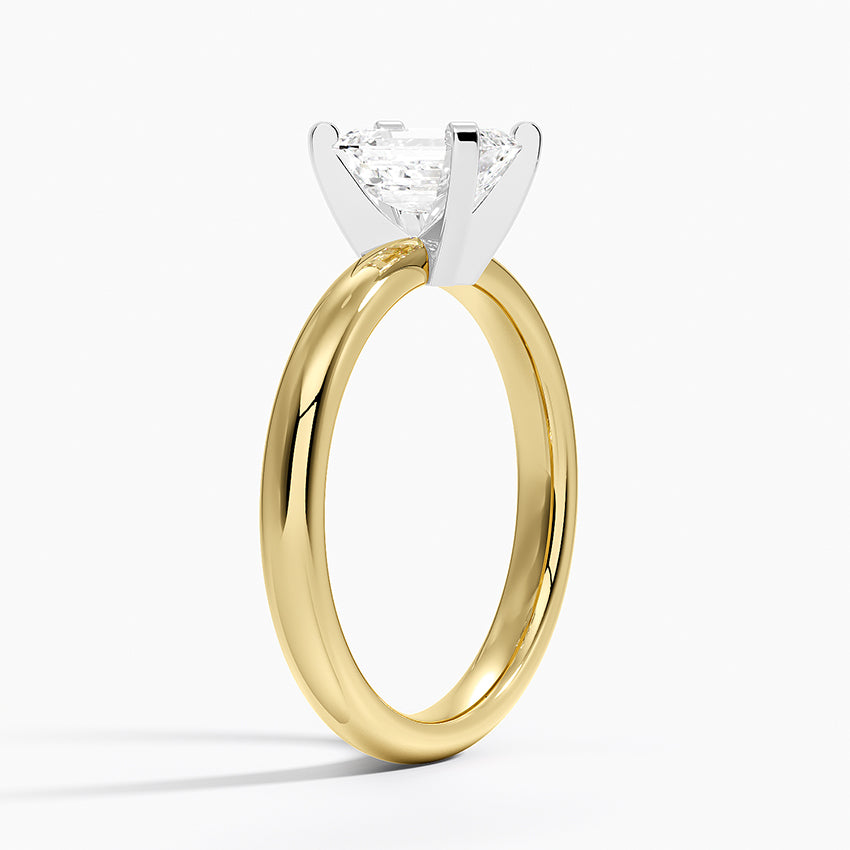 Comfort Fit 2.5mm Ring Yellow Gold 18k Emerald Engagement Ring
