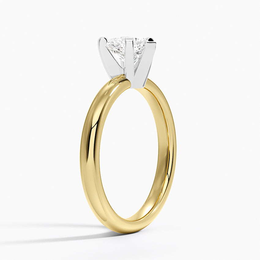 Comfort Fit 2.5mm Ring Yellow Gold 18k Heart Engagement Ring